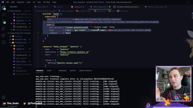 DEPLOY KUBERNETES CLUSTERS AND APPLICATIONS ( Jenkins ) IN ONE COMMAND USING TERRAFORM + HELM + EKS смотреть онлайн