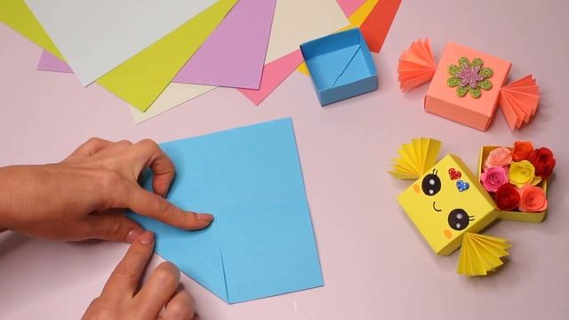 DIY Оригами Коробочка Конфета /Мини Коробочка для подарка / Простые поделки из бумаги своими рукам смотреть онлайн