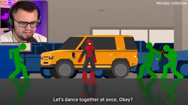 Reacting to SPIDERMAN Stick Man FIGHT! смотреть онлайн