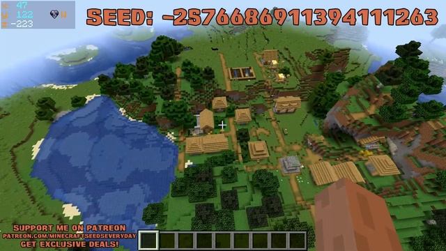 Minecraft Java 1.16.5 Seed: Three villages with two blacksmiths, ruined portal and diamonds at spaw смотреть онлайн