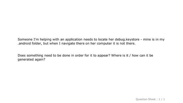 Android : There is no debug.keystore in .android folder смотреть онлайн