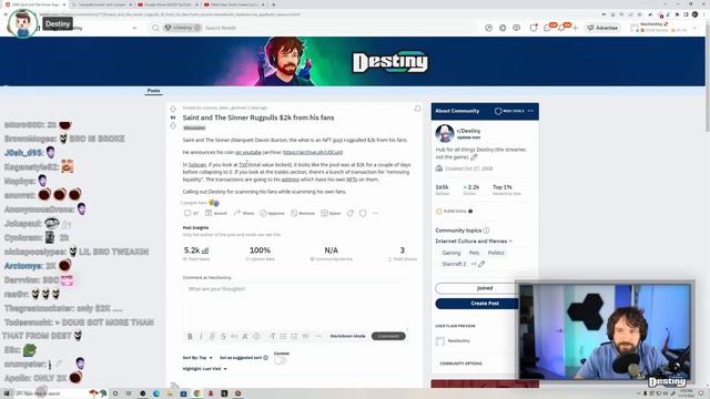 Saint And The Sinner Tries To Get Destiny BANNED, Gets EXPOSED Instead смотреть онлайн