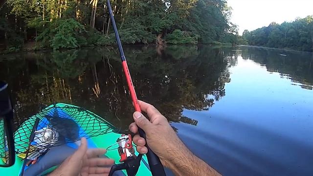Fishing on My New Intex Challenger K1 Inflatable Kayak - I'm a newbie fisherman смотреть онлайн