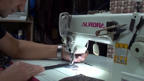 Прошиваю Кожаный Ремень на Швейной машинке Аврора 0302D