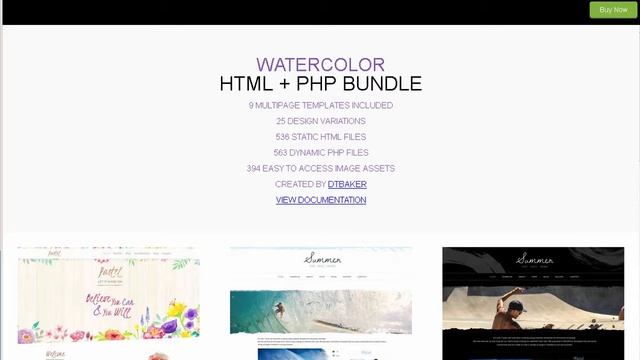 Watercolor HTML + PHP Templates | Themeforest Download смотреть онлайн