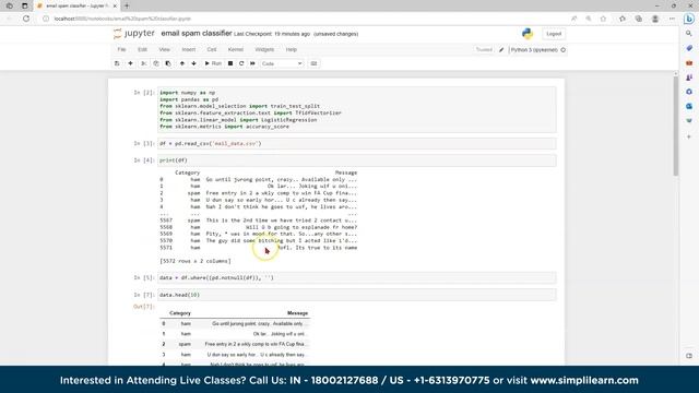 Email Spam Classifier Project | Email Spam Detection | Python Machine Learning Projects |Simplilear смотреть онлайн