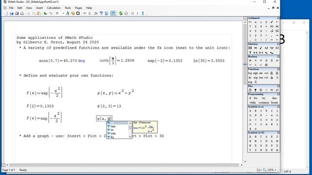 1.4 SMath Studio - Examples of Functions and Graphics смотреть онлайн
