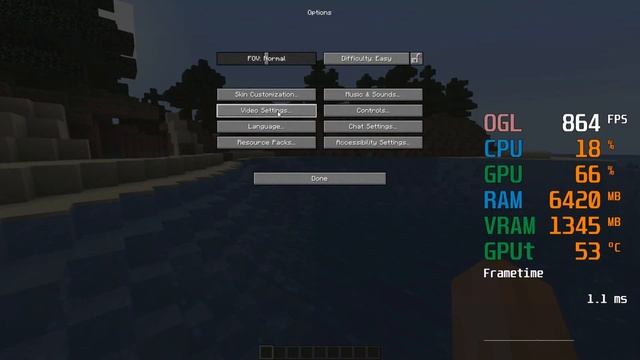 GeForce GTX 1660 -- Intel Core i5-10400F -- Minecraft FPS Test смотреть онлайн