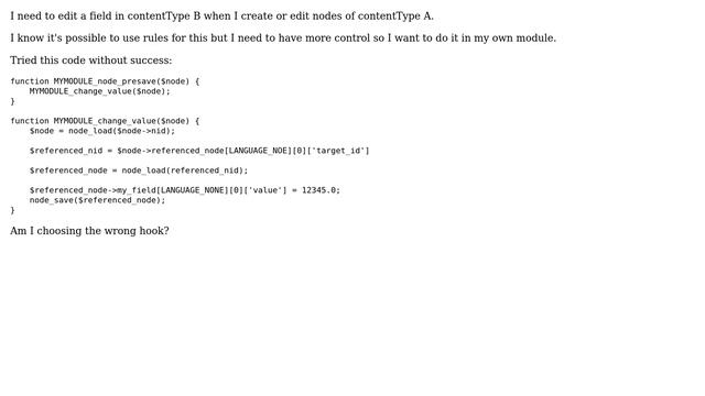 Drupal: Edit field in contentType B when creating or editing node of contentType A смотреть онлайн