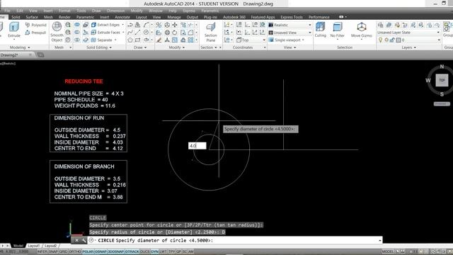 How to do Reducing Tee in Autocad 3D смотреть онлайн