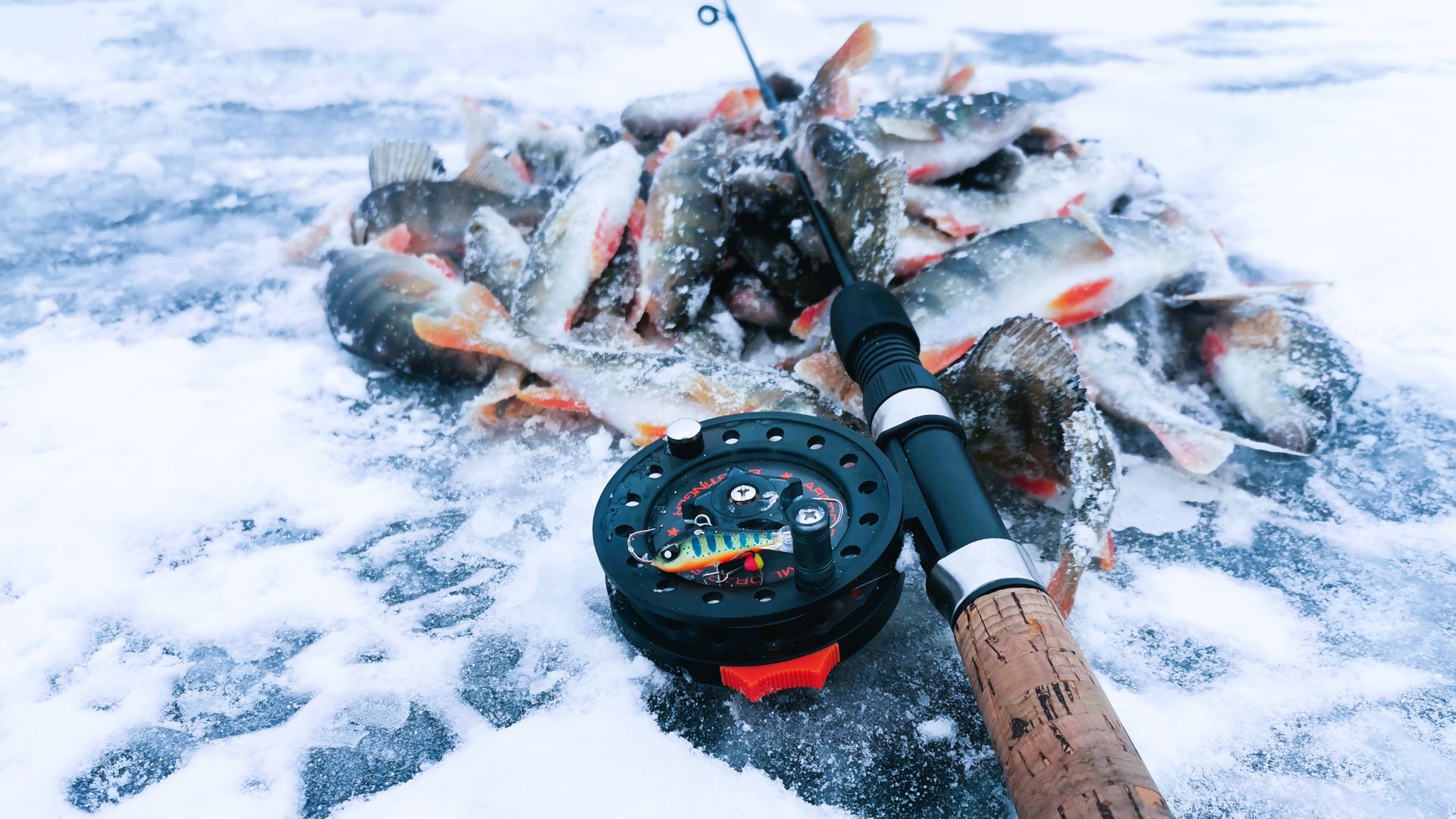 ВТОРОЙ ДЕНЬ ЗИМЫ леска трещит от количества поклевок, ловля щуки и окуня на балансир смотреть онлайн