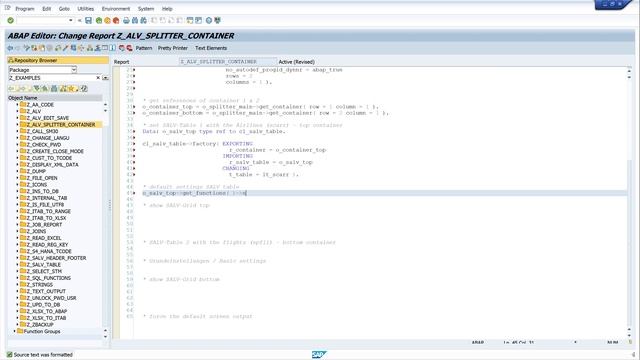 ABAP Splitter Container to Display 2 SALV Grids [english] смотреть онлайн