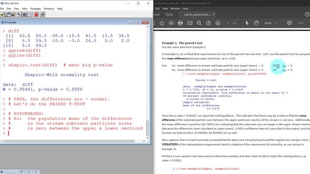 Lab 10 - Example 1-2: Paired t-test in R смотреть онлайн