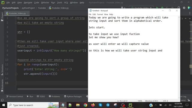 how to write a python program which will take string input and sort them in alphabetical order смотреть онлайн