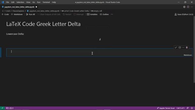 Jupyter Notebook | Markdown | LaTeX | How to Show Greek Letter Delta Using LaTeX Code смотреть онлайн