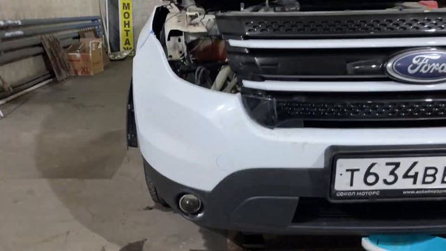 Лазер BI-LED линзы Russian Falcon F40+ 2 Led чипа + Laser 6000K и Biled ПТФ Ford Explorer 2016