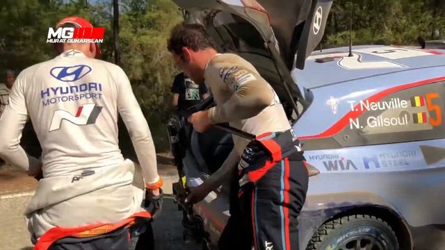 Thierry Neuville & Nicolas Gilsoul repair Hyundai i20 Coupe WRC after crash at 2019 Rally Turkey смотреть онлайн