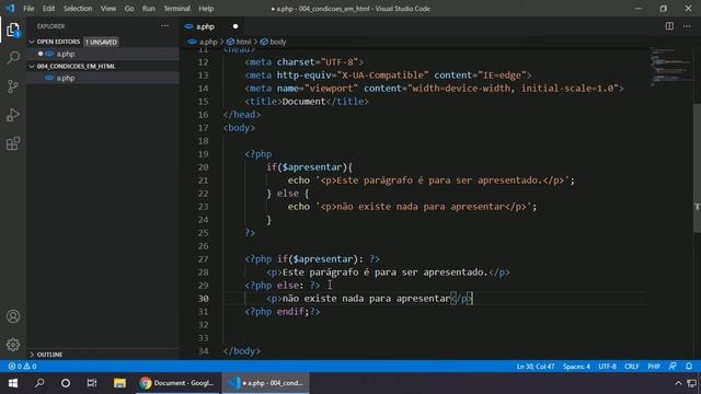PHP 8 PARTE 2 #005 INSTRUÇÕES CONDICIONAIS DO PHP NO HTML смотреть онлайн