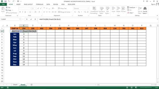 COMBINE HLOOKUP & MATCH FUNCTIONS | DYNAMIC HLOOKUP IN MS EXCEL (TAMIL) | Kallanai YT смотреть онлайн