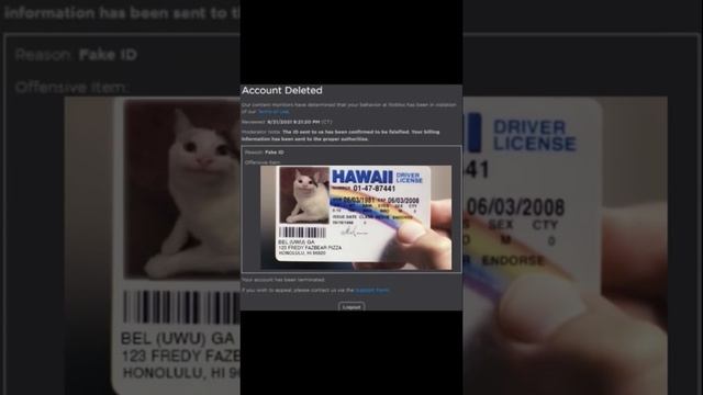 roblox voice chat ban FAKE ID смотреть онлайн