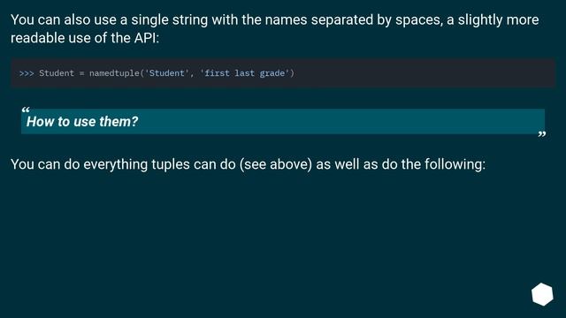 What are "named tuples" in Python? смотреть онлайн