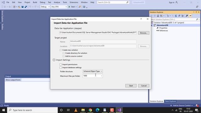 Introduction and creation of Visual Studio .sln file and importing .dacpac file to the project. смотреть онлайн
