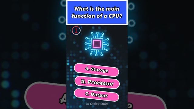 What is the main function of a CPU #quiz #quickquiz #techquiz смотреть онлайн
