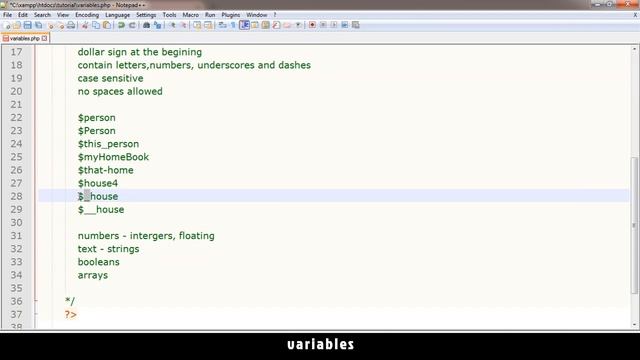 09 - PHP with MYSQL tutorial - beginner series - Variables смотреть онлайн