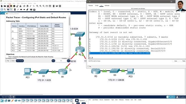 solusi packet tracer 2 2 2 4 configuring IPv4 static and default route смотреть онлайн