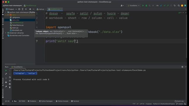 Python ve Excel: Dosya açma ve okuma смотреть онлайн