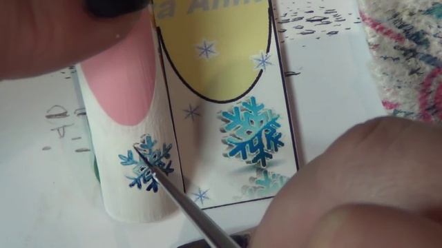 РИСУЕМ ОБЪЁМНУЮ СНЕЖИНКУ НА НОГТЯХ/Новогодний дизайн ногтей/Роспись ногтей/СНЕЖИНКА. смотреть онлайн