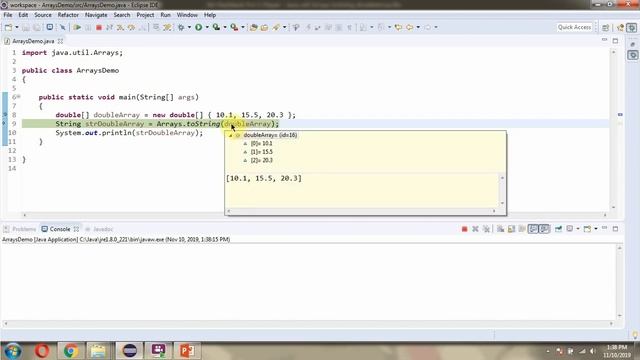 How to use toString(double[] a) method of Java.util.Arrays Class? смотреть онлайн