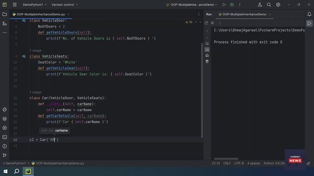 Python Multiple Inheritance | Multiple Inheritance in Python смотреть онлайн