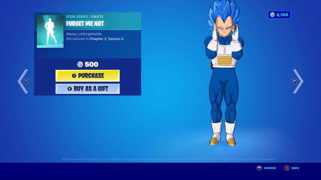 Fortnite Vegeta Forget Me Not