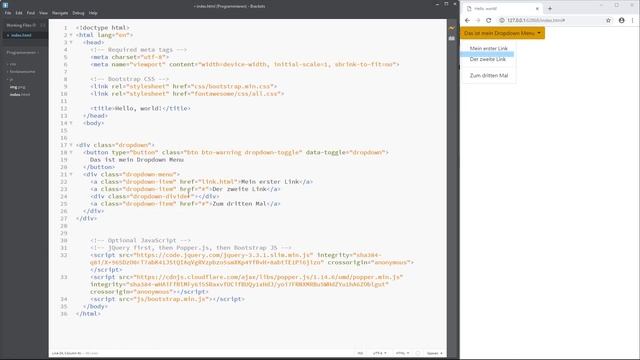 Bootstrap: 10. Dropdowns смотреть онлайн