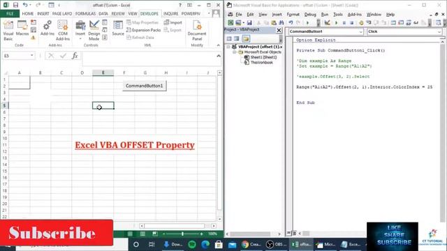 How to Use the Offset Property in Excel VBA|#CTTUTORIAL|EXCEL VBA|MACRO смотреть онлайн