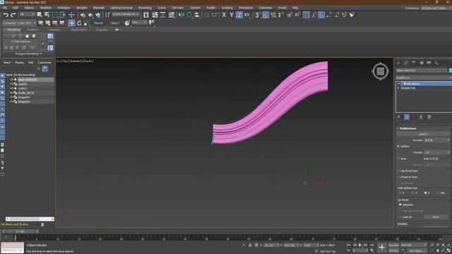 Деформация резного орнамента по кривой. Модификатор Patch Deform. смотреть онлайн
