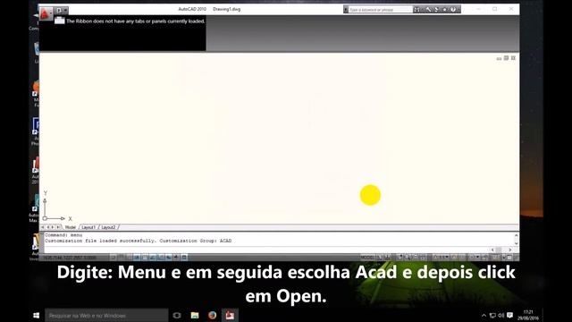 AutoCAD - The Ribbon does not have tabs or panels loaded - Corrigindo смотреть онлайн