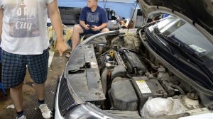 Финиш, промывка  двигателя и замена масла KIA RIO Всё сделали правильно