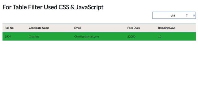 JavaScript HTML Table Filter смотреть онлайн