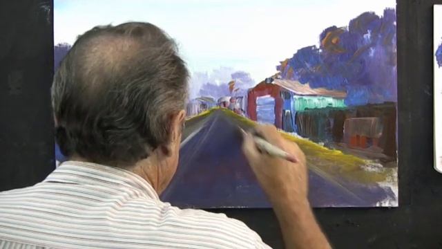 How to paint a Jacaranda tree in a country lane. смотреть онлайн