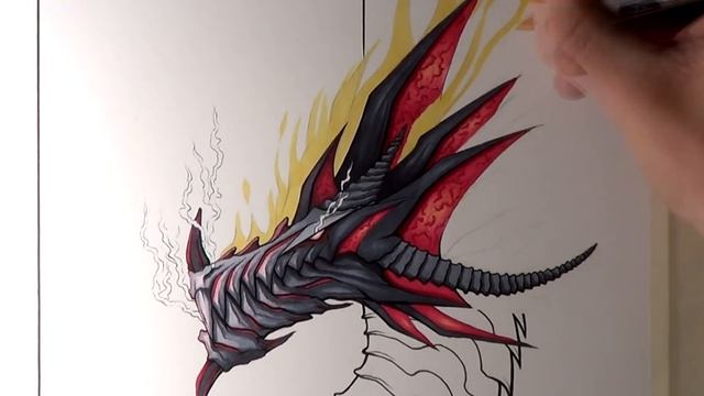 Let's Draw a FIRE DRAGON - FANTASY ART FRIDAY смотреть онлайн