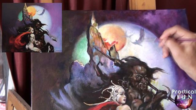 Frank FRAZETTA Part 6, TRIBUTE to the master. Watch as we recreate his masterpiece: The Moon Maid смотреть онлайн