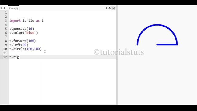 How to draw semi circle using Python Turtle | Tutorials Tuts | Geometric Shapes смотреть онлайн