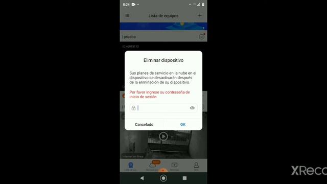 Cámara Wifi, Aplicación V380, eliminar un dispositivo de mi cuenta