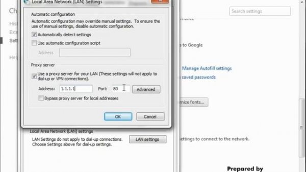 How to configure Proxy Settings in Google Chrome