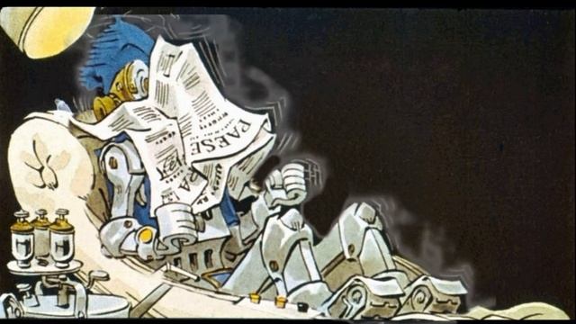 Роботу захотелось спать.  Джанни Родари. Анимация диафильма 1975 г.
