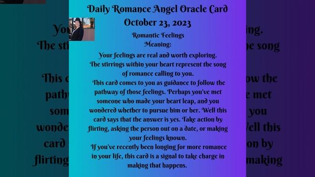Daily Romance Angel Oracle Card October 23, 2023 #tarot смотреть онлайн