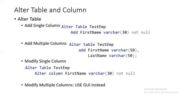 Lesson-13 Create, Modify and Delete Tables and Columns Using SQL Server Management Studio and DDL смотреть онлайн