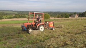 Продолжаем заготовку сена на минитракторе. Пресс подборщик 0850